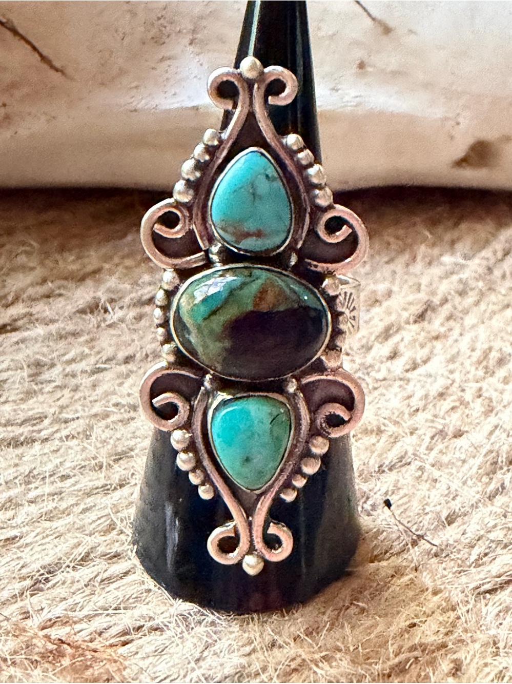 Turquoise and Sterling Silver Statement Ring